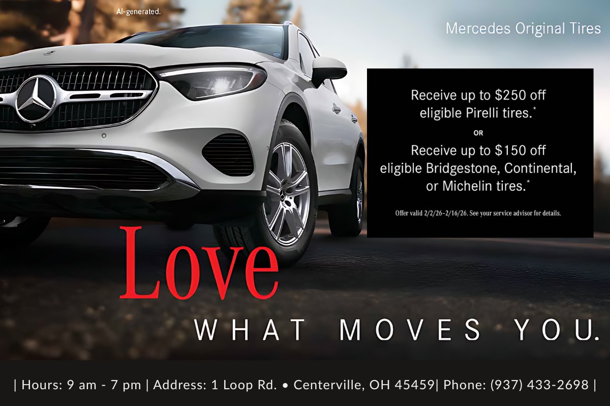 MBofCenterville's tweet image. Love what moves you! Get up to $250 off Pirelli tires or $150 off Bridgestone, Continental, or Michelin tires. 📅 Valid 2/02–2/16. Schedule now! ➡️ ow.ly/j8qr50Y8eQa #MercedesBenz #TireSale #DriveWithConfidence #LoveWhatMovesYou