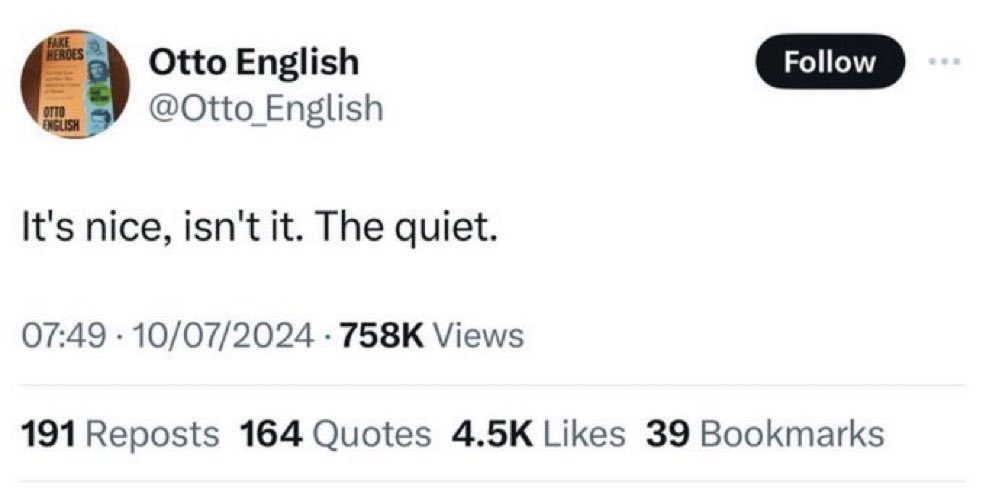 It would be churlish to post…oh go on