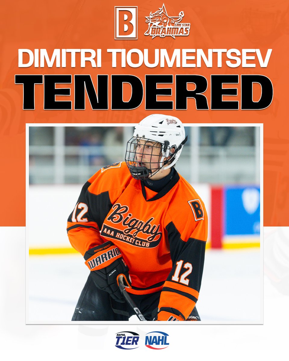NAPHL's tweet photo. #NAPHL T1ER Advancement: @BiggbyCoffeeHKY 18U forward Dimitri Tioumentsev has signed an @NAHLHockey tender agreement with the @LoneStarBrahmas. 

📰: https://t.co/B7y3igLSeM https://t.co/zJoOlKRS9G