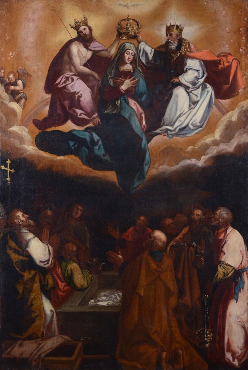 Lot 161 | Coronation of the Virgin
Spanish Master, late 16th c. | Circle of Velázquez

💰 €2,500 🔨 | Est. €5,000–6,000
🔗 ow.ly/KWvT50Y7JKk
.
.
.
#OldMaster #SpanishArt #GoldenAge #BaroqueArt #ArtAuction #TemplumAuctions
