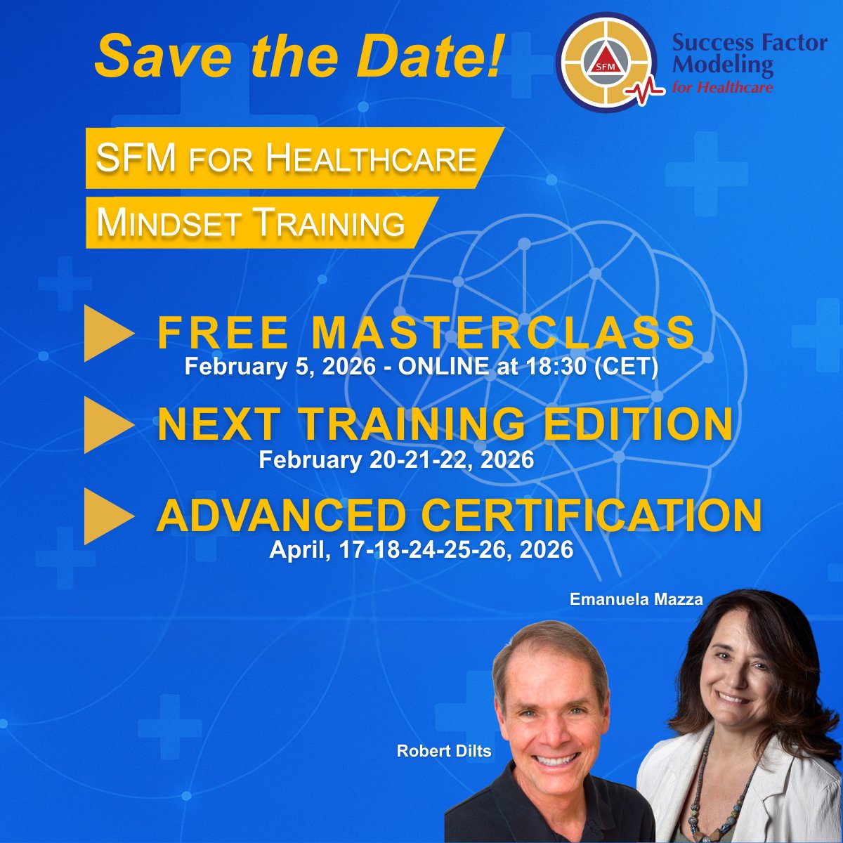 rdilts's tweet photo. Our free masterclass on Success Factor Modeling for Effective Healthcare is coming up Thursday, February 5th 2026. Register at the following link:
https://t.co/LrZTuRN2zi...
Find out more about our upcoming SFM for Healthcare Mindset training at:
https://t.co/hOBAkUhb54... https://t.co/WLhAbDCV4O