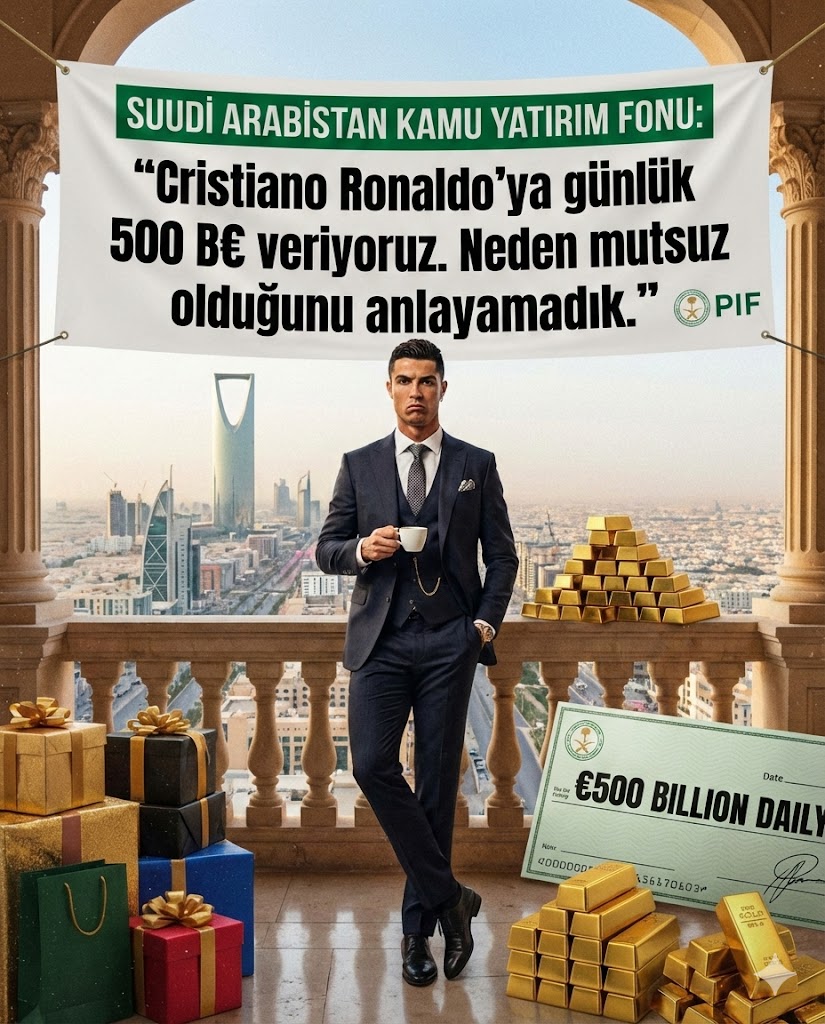 Suudi Arabistan Kamu Yatırım Fonu: "Cristiano Ronaldo'ya günlük 500 B€ veriyoruz. Neden mutsuz olduğunu anlayamadık."