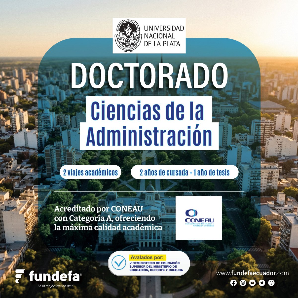 fundefa's tweet image. Por primera vez, profesionales ecuatorianos 🇪🇨 acceden a este programa doctoral de excelencia, impartido por la Universidad Nacional de La Plata. 🎓🌎

📲 Evalúa tu perfil y recibe asesoría personalizada: bit.ly/4iJAkV5