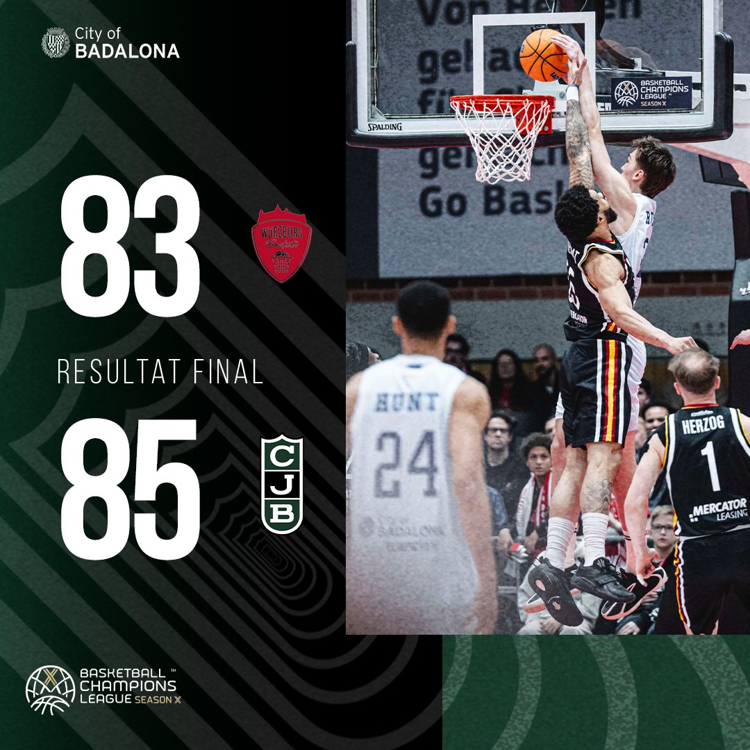 🔚  CAMERON HUNT SOBRE LA BOTZINA... I 3-0!!!! 

Fitness First Wurzburg Baskets 83-85 <a href="/Penya1930/">Club Joventut Badalona</a>

🎯 Cameron Hunt: 18 punts

#CityOfBadalona #BasketballCL