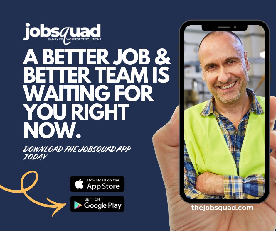 JobSquad_'s tweet image. 🚨 Ready for a change? 🚨  
A better job—and a better team—is just a tap away.  
📱 Download the JobSquad app today and start exploring new opportunities.  

🔗 ow.ly/CCkz50Y8qzT  
📲 Available on the App Store &amp;amp; Google Play

 #JobSquad #CareerOpportunities #JobSearch