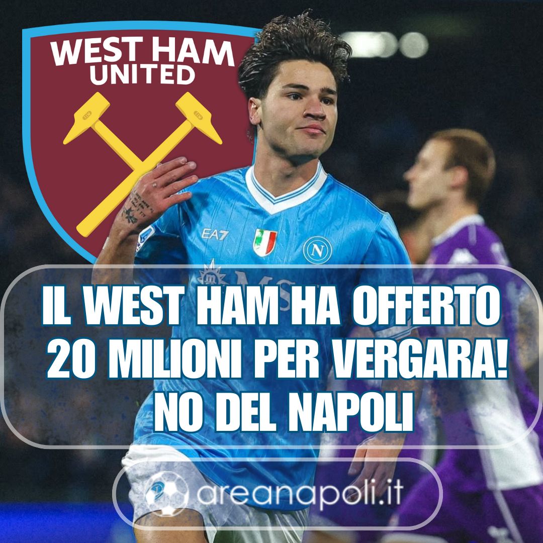 areanapoliit's tweet image. 🛑 ESCLUSIVA - È il West Ham il club che ha offerto 20 milioni per #Vergara. Proposta rifiutata dal @sscnapoli 

LEGGI QUI 👉 areanapoli.it/share/620322/

#calciomercato #sscnapoli #esclusiva
