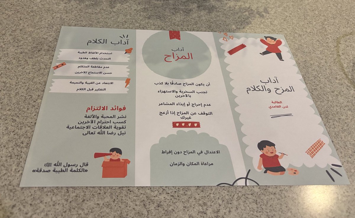 Mamakhulud's tweet photo. العادة اخلي لدونه تسوي المطويات بنفسها

لكن هالمرة تأخرت وقلت بساعدك
لانه الايباد مايشحن

المهم 

بما ان الوقت ضيق وانا مشغولة

استعنت ب chatGPT
للكلام

والتصميم في برنامج Canva
والنسخة المجانية بعد

والقالب جاهز ورتبت الكلام

هذا التطبيق اصلا انصحكم فيه لعياكم
خلوهم يطقطقون فيه ويصممون 😍😍

شرايكم بالنتيجه ؟