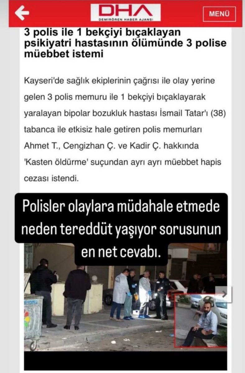 Saldırgan şahıs olaya müdahale etmeye çalışan 3 polis ve bir bekçimizi bıçakla yaralıyor. Şahsı etkisiz hale getiren polislere müebbet isteniyor. 

Ne yapsalardı? Vatandaşları ve kendilerini mi öldürtselerdi.

Solakta masum çocuklarımızı katledenlere verilemeyen cezalar görevini