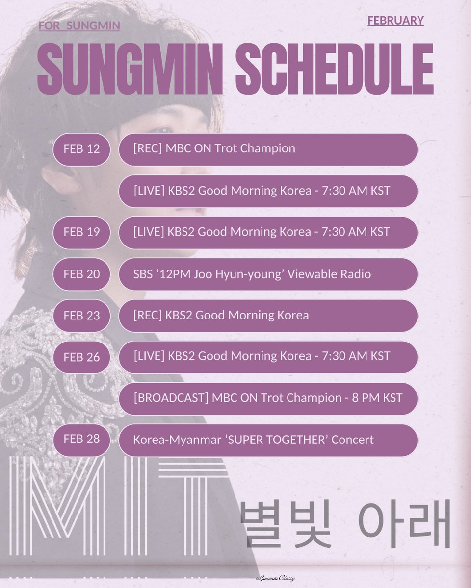 [SCHEDULE]

Sungmin's February schedule update

#SUNGMIN #성민 <a href="/LIU_Sungmin/">성민 SUNGMIN</a>