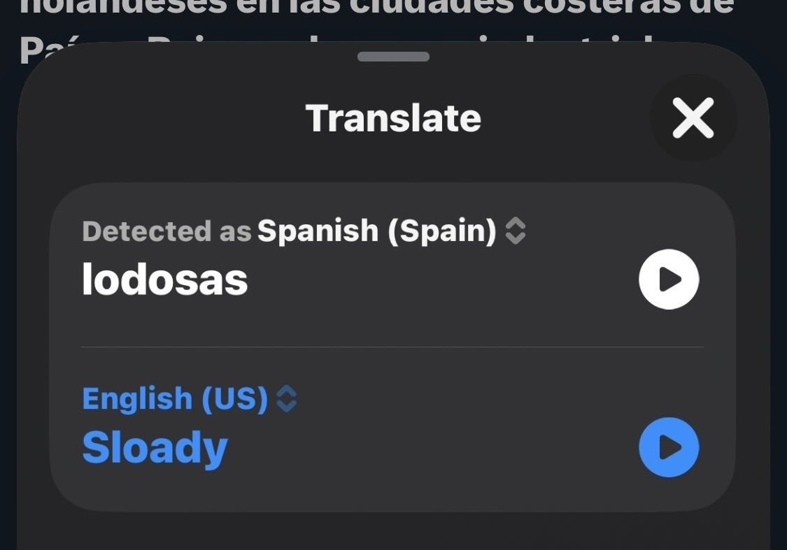 SteveHolt3's tweet photo. Brilliant work from Apple’s translate function on the iPhone. https://t.co/cmAUCTuUgg