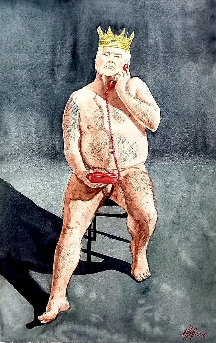 simsek_hilmi's tweet photo. Dokunulmaz Olduğunu Sanan Erkek İktidarının Anatomisi. Suluboya 12/12/2024.
.
. “Dokunulmaz olduğunu sanan erkek iktidarı, her şeyi satın alabileceğini zanneder; ama beden, paranın susturamadığı tek tanıktır.”

#epstein
#pervert #politicalart #watercolor #contemporaryart #art https://t.co/eir20uCWuw