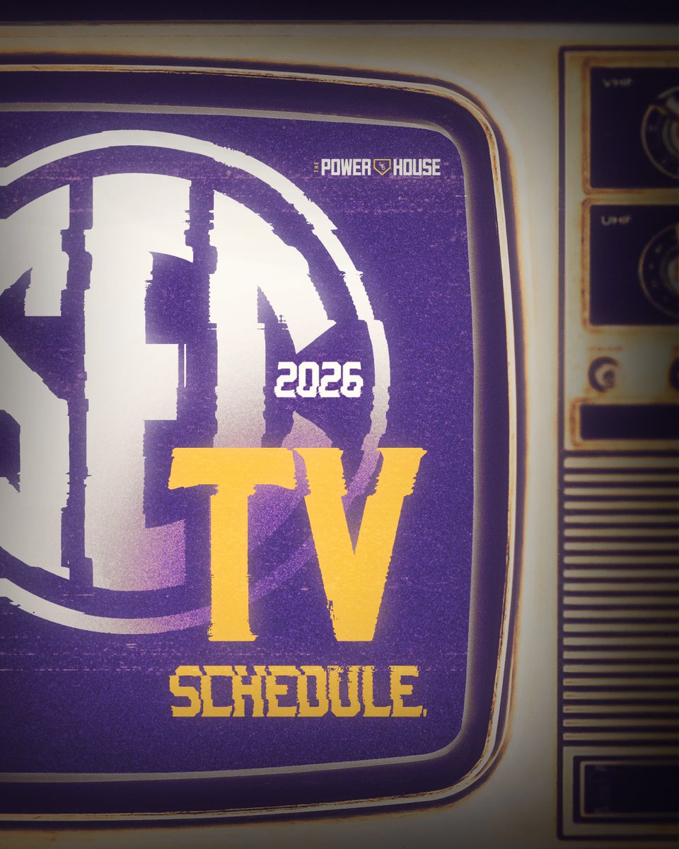LSUbaseball's tweet photo. The TV Schedule Is Here 📺

🔗 https://t.co/Q4WQw0jN8h https://t.co/rdCeibbOVm
