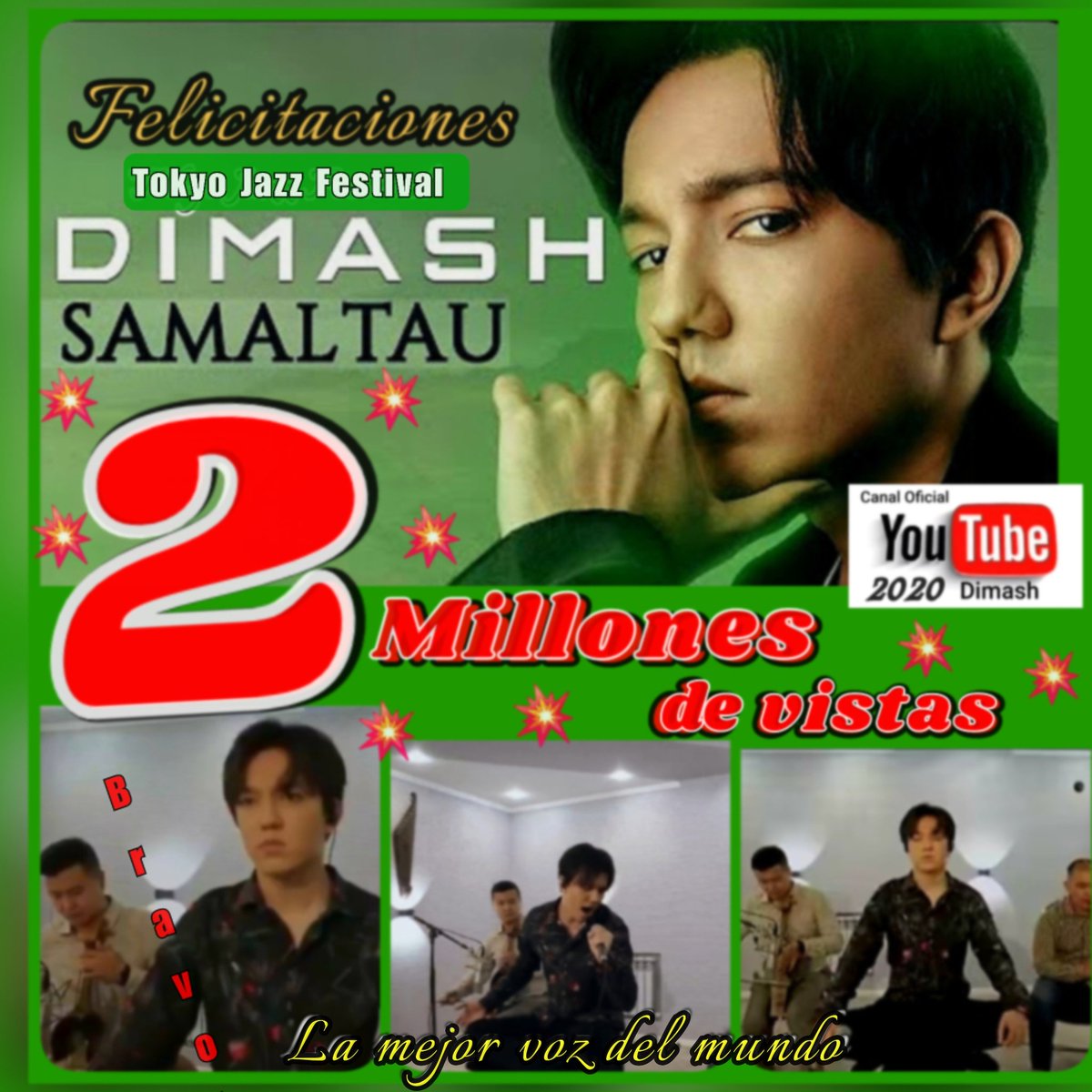 TREJOCHE's tweet image. 📢BRAVOO‼️#Dimash 
🪕SAMALTAU (Tokyo Jazz Festival, 2020)
📢2 MILLONES de VISTAS  en YouTube, Canal Oficial
🎊FELICITACIONES🎊 
🎶👏🏻👏🏻👏🏻👏🏻🎶
@dimash_official 
#DimashEsPaz 
#LovesNotOverYet 
🎊🎶🎊🎶🎊
DIMASH LA MEJOR VOZ DEL MUNDO 
#VoiceBeyondHorizon