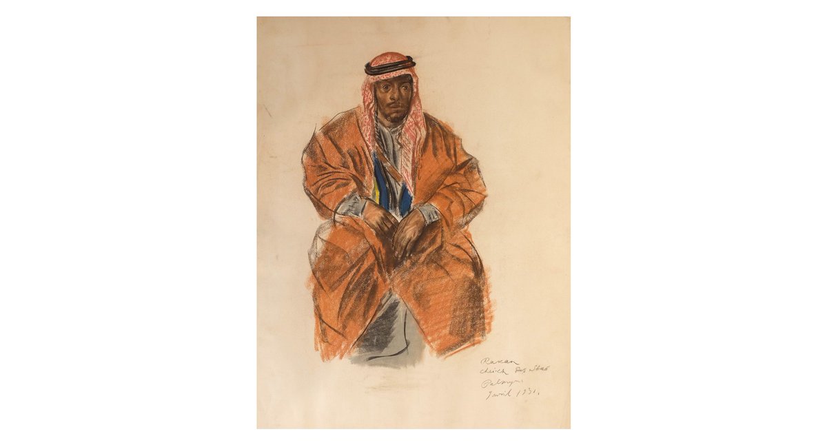 osamah_alfulih's tweet image. رسم نارد للشيخ راكان بن بشير بن مرشد ، شيخ #السبعة من #عنزة ، بـ (ريشة:م.ألكسندر ياكوفليف ، نائب وزير الصناعة والطيران السوفيتي في حكومة ستالين) 1931م
artsy.net/artwork/aleksa…