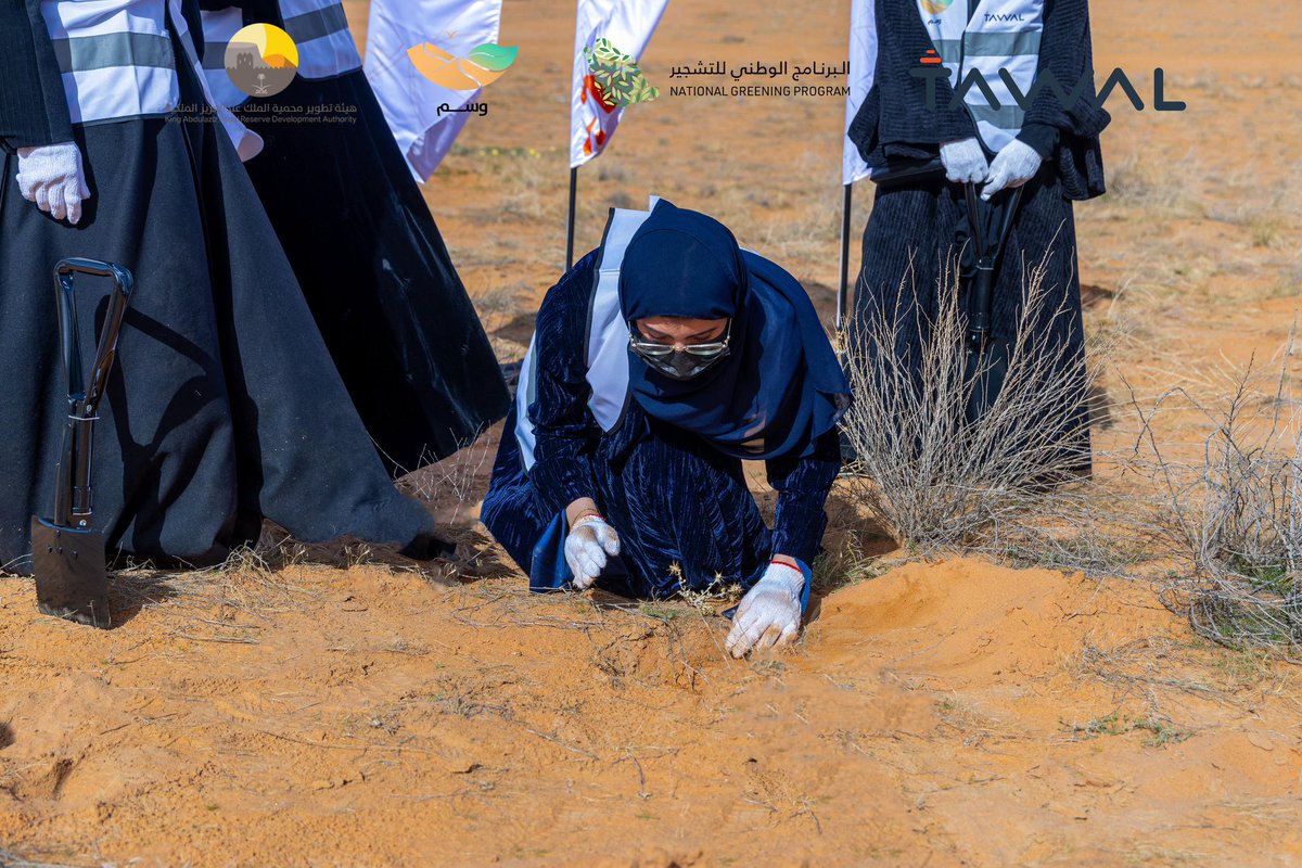 wasm_env's tweet photo. مستمرون بدعم @Tawal_KSA لزراعة 5,000 شجرة أرطى في مبادرة تشجير الدهناء؛ تأكيدًا على دور الشراكات الوطنية في دعم المبادرات البيئية وتعزيز استدامة مواردنا الطبيعية 💚

#محمية_الملك_عبدالعزيز_الملكية https://t.co/PUm0Ri2nn7