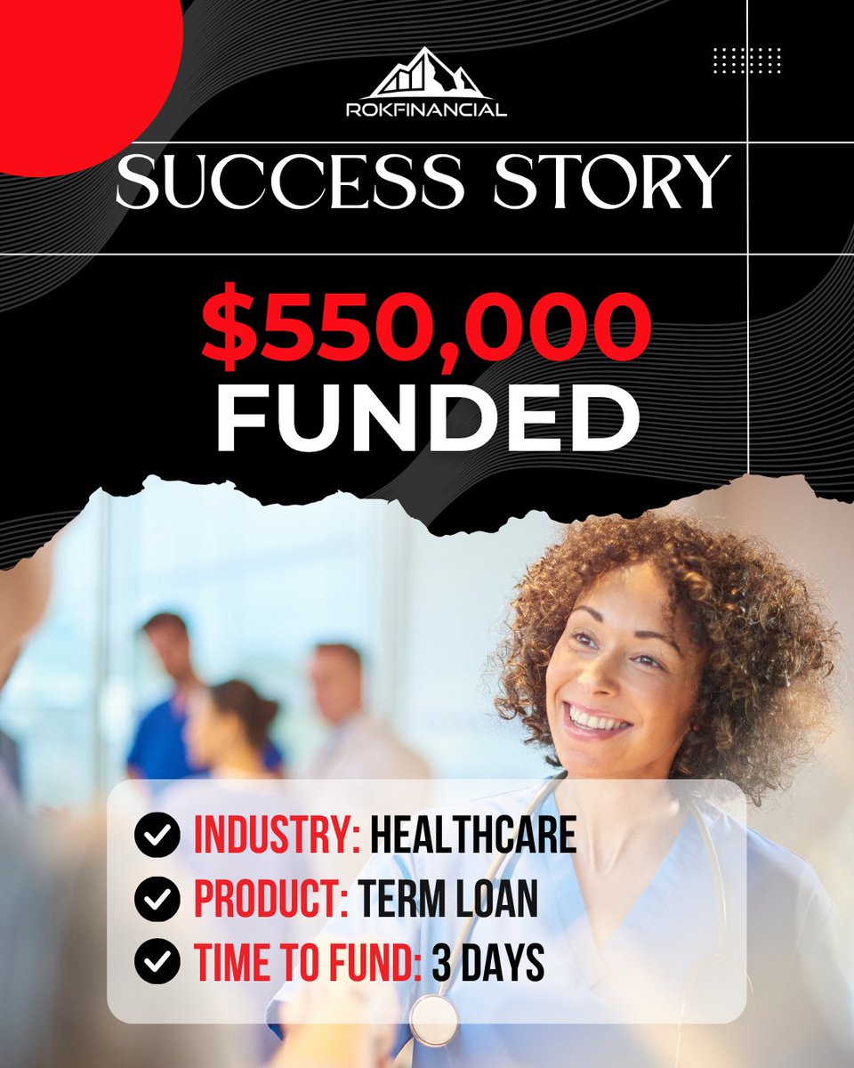 A major win for this healthcare business! 🩺
$550,000 secured through a term loan — funded in just 3 days. 🚀

Need fast capital? Apply today! 📞go.mypartner.io/business-finan…