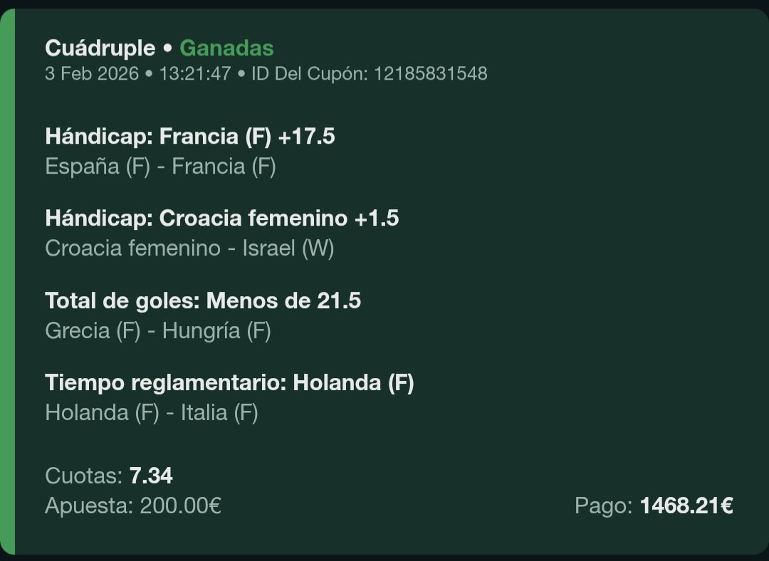 6 de 8 días sumando en el europeo femenino, hacía falta despues del desastre del masculino...