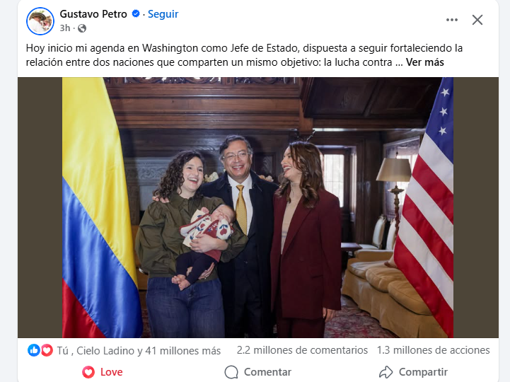 INCREIBLE... FENOMENAL... EL ÉXITO UNIVERSAL QUE TIENE GUSTAVO PETRO URREGO.
MÁS DE 43´000.000.... siiiii....Mas de 43 millones de "likes", produjo esta publicación de <a href="/petrogustavo/">Gustavo Petro</a>, que ha sido masacrado por la prensa colombiana y por los politiqueros financiados por el hampa.