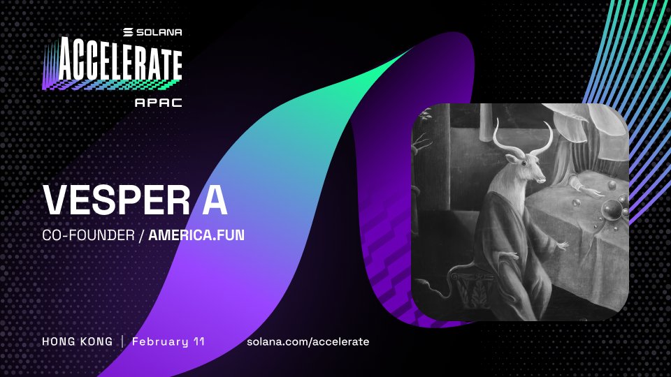 SolanaEvents's tweet photo. American's Official Launchpad is coming to Hong Kong 🇭🇰 
We're excited and honored to welcome @americadotfun co-founder @vesper0x to the stage next week as she joins us to speak at @Solana Accelerate APAC at @consensus_hk https://t.co/ihkQZBzEau