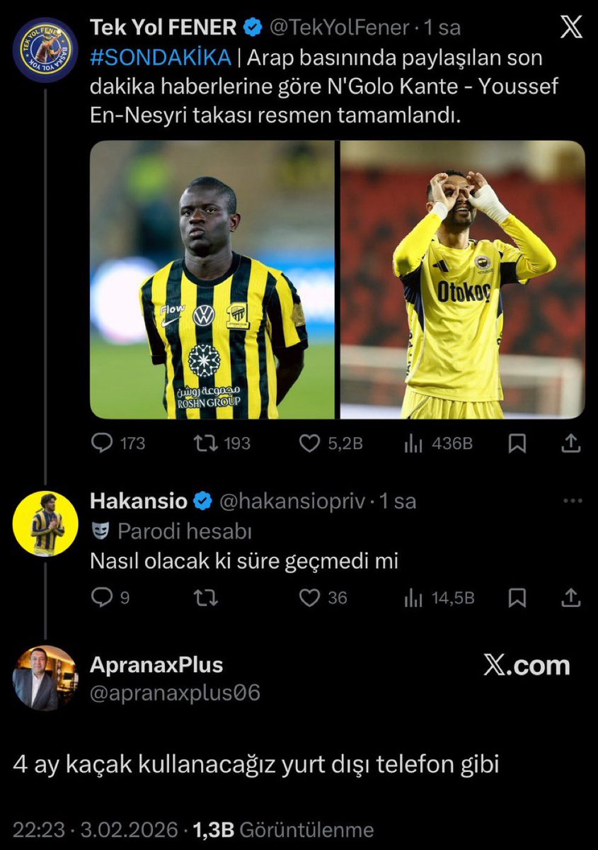 Kante-Fenerbahçe olayında ilk kez bu kadar kahkaha attım dhjshdkdhsksbsb