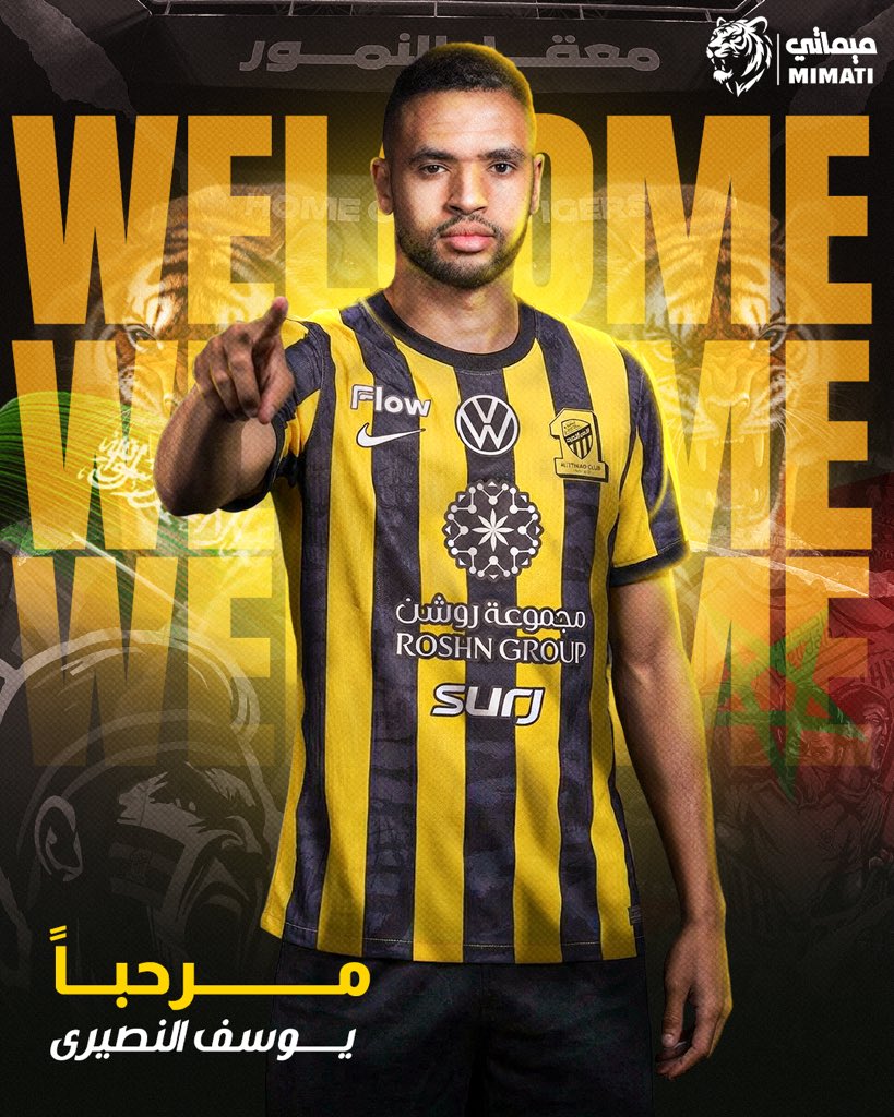 Mti115's tweet photo. 🟡⚫️🚨 — هيا بنا من جديد .. أهلاً بـ المغربي يوسف النصيري في نادي #الاتحاد الكبير .. 💛 https://t.co/SYIZG4L2LV