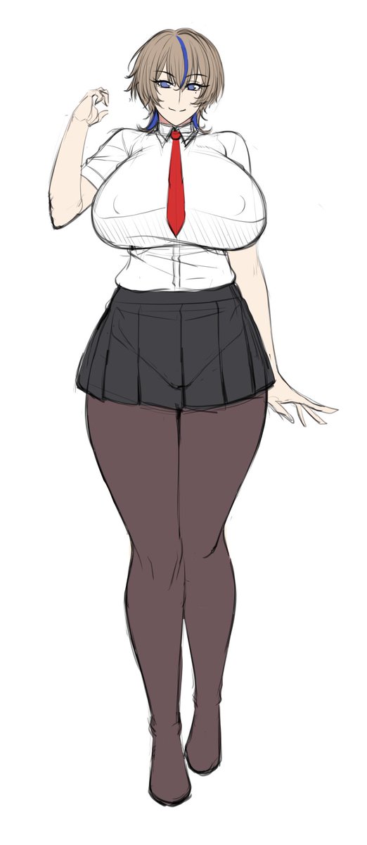 音声作品とかオリジナル本とかで使えそうなオリキャラを考えるの巻
ボーイッシュとか王子様系デカ乳娘

やはり頭身はこれくらい高い方が描きやすい 