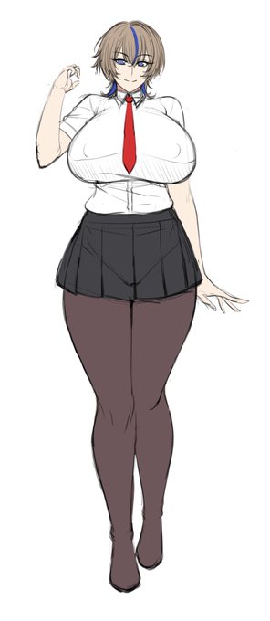 音声作品とかオリジナル本とかで使えそうなオリキャラを考えるの巻
ボーイッシュとか王子様系デカ乳娘

やはり頭身はこれくらい高い方が描きやすい 