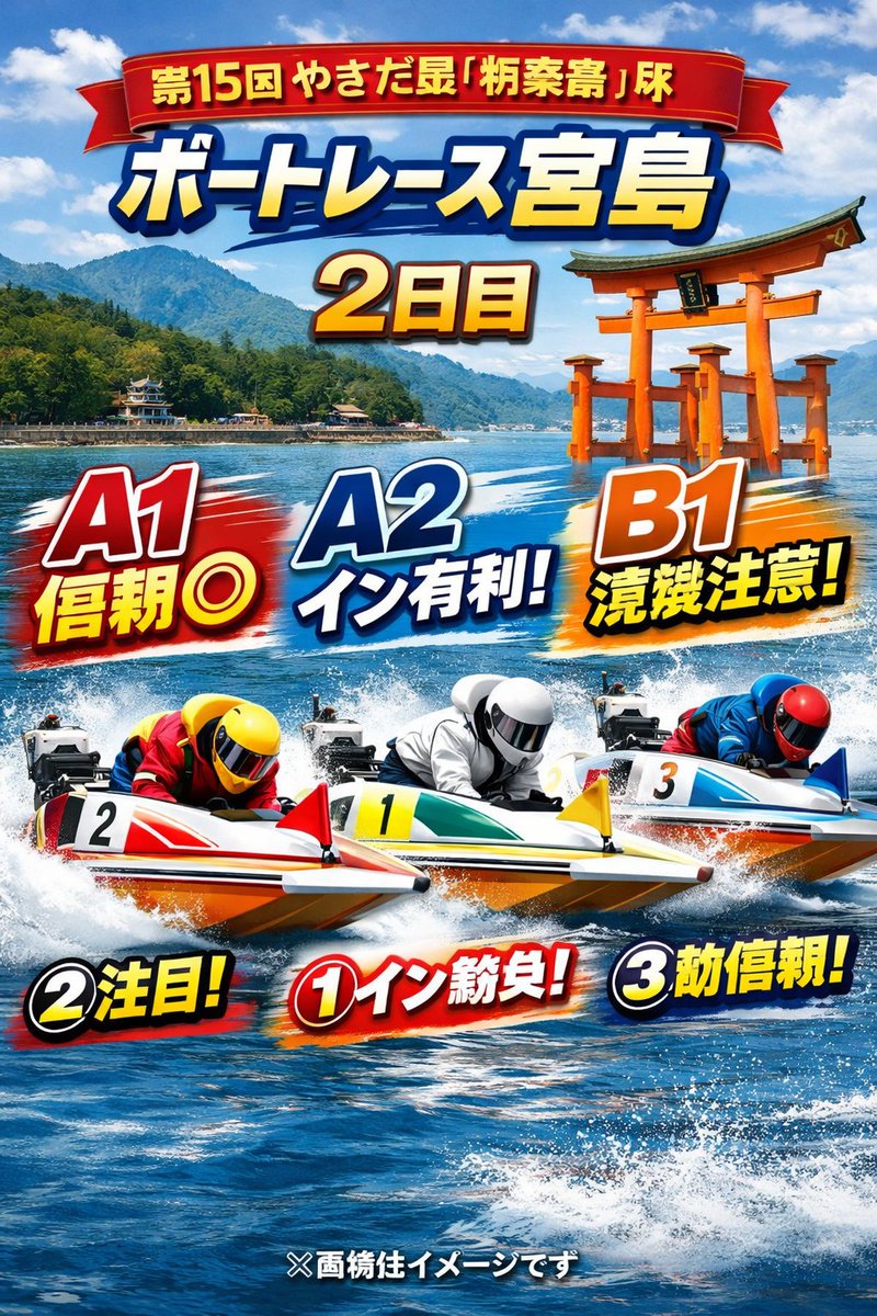 ボートレース宮島｜2日目】 第15回やまだ屋「桐葉菓」杯 クラス構成