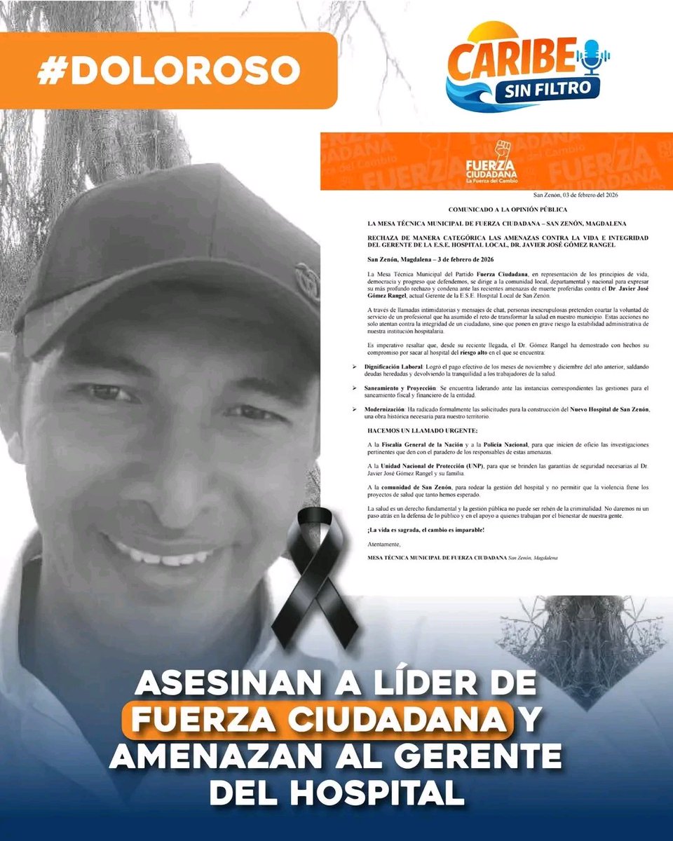 EduardodeJessV2's tweet photo. Doloroso...Asesinan al compañero Diomedes Mejía Navarro(miembro de la Mesa Directiva de Fuerza Ciudadana en San Zenón)😔...Rechazamos visceralmente este acto y exigimos de las Autoridades las acciones pertinentes... https://t.co/Y99G3yLCUd
