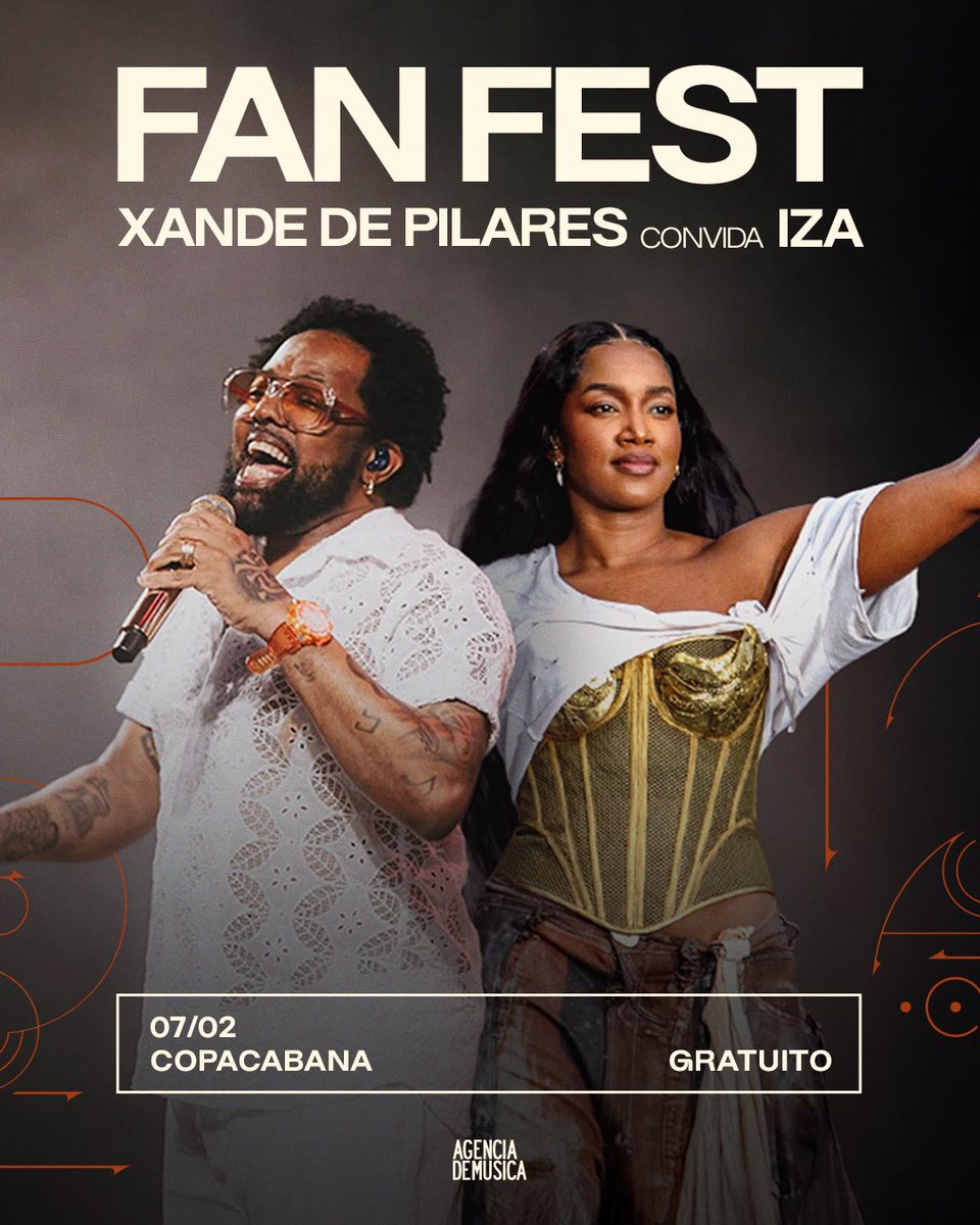 centraldaiza's tweet photo. Sábado tem, hein, rio? Dia 07, participação da IZA no show do Xande de Pilares no Fan Fest, em Copacabana!

Evento gratuito com retirada de ingressos no app do Rio Carnaval! https://t.co/8jWuDv6Ewt