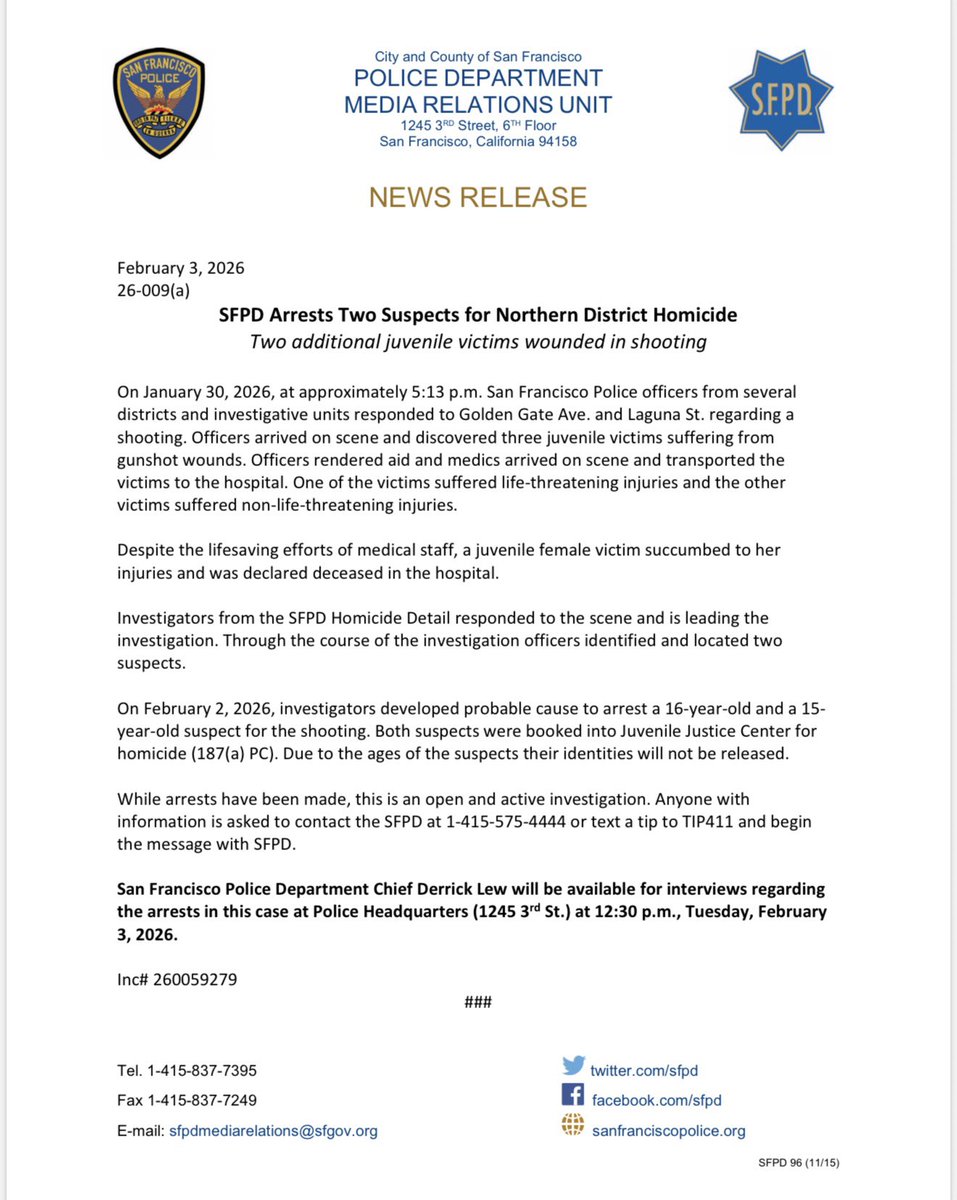 SFPD Northern Station tweet media