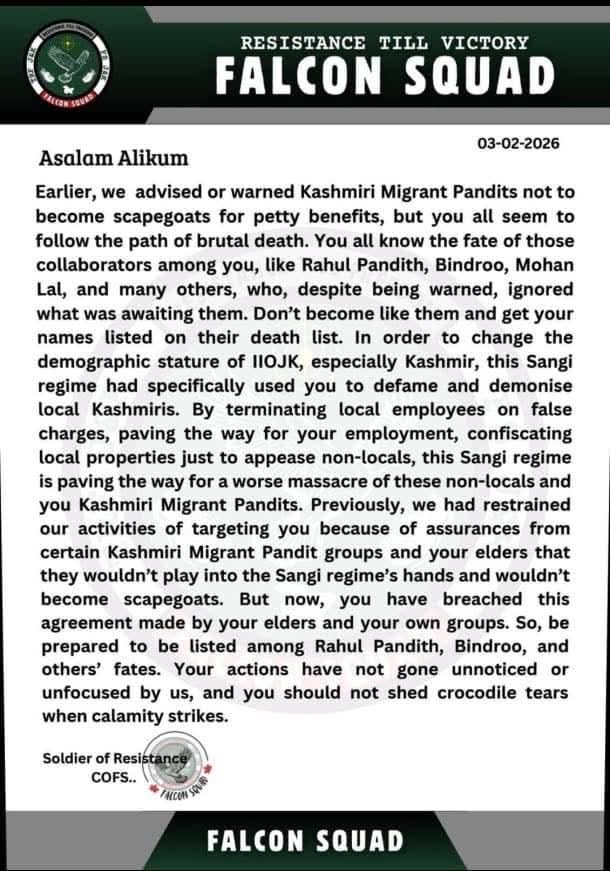 True face of Kashmiryat. 

It was not Jagmohan, it was Islamic Terrorist groups like these who were behind the exodus and genocide of Kashmiri Hindu Community.

<a href="/narendramodi/">Narendra Modi</a> <a href="/myogiadityanath/">Yogi Adityanath</a> <a href="/AmitShah/">Amit Shah</a> <a href="/AmitShahOffice/">Office of Amit Shah</a> <a href="/manojsinha_/">Manoj Sinha</a> 

For your action!