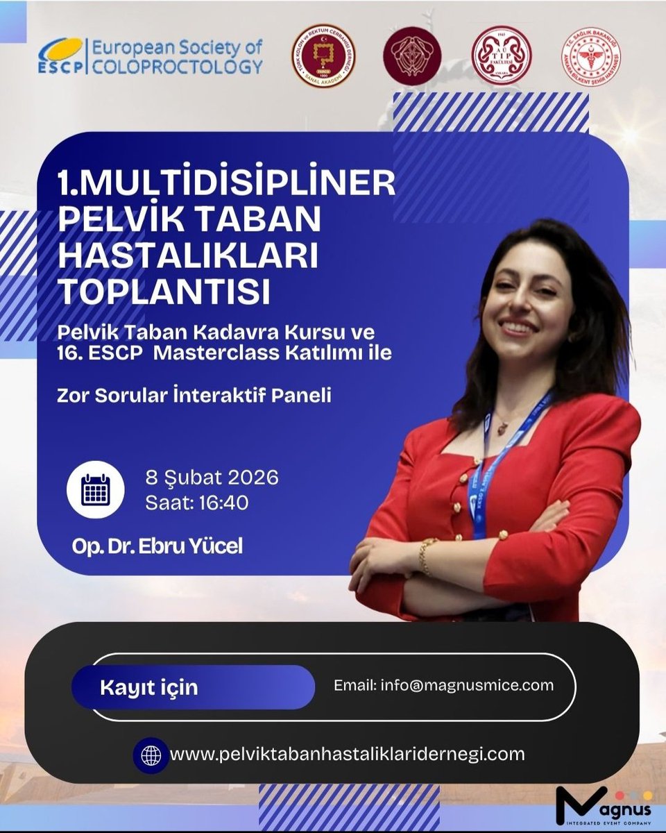 pthder's tweet photo. 📍 8 Şubat | Ankara
🔹 Zor Sorular İnteraktif Paneli
🎙 Konuşmacı: Selver Kübra Akkaya
🎤 Panelistler: Yasemin Keskin, Furkan Savaş, Ebru Yücel
⏰ 16:40
🔗 https://t.co/og0z0hIodW
#PelvikTaban2026 #KadınSağlığı #Urogynecology https://t.co/3hUFqC86vc