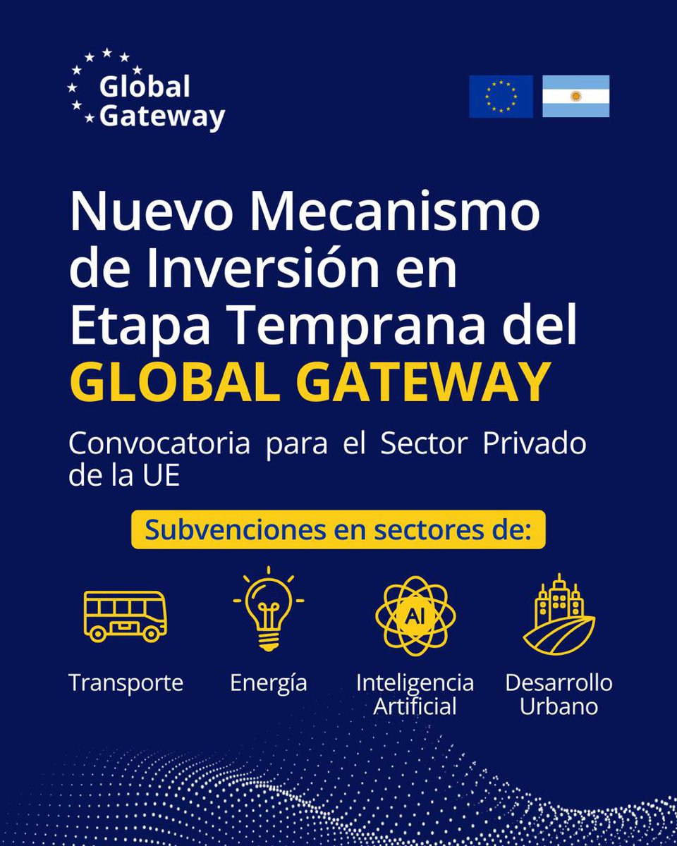 ¡Nueva oportunidad de financiamiento para empresas UE en países socios!

La convocatoria busca apoyar a empresas de la UE en la concepción de proyectos estratégicos en países socios de América Latina y el Caribe.

🗓️Se pueden postular hasta el 16 de marzo: eeas.europa.eu/delegations/ar…