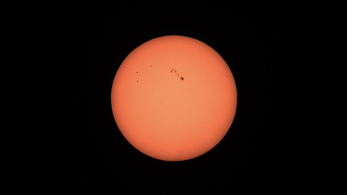 I'm hoping to try out catching a solar transit shot in a bit.  I set up my telescope and just took this test shot before coming back inside to wait.  
I hopped on Twitter and see <a href="/AJamesMcCarthy/">Andrew McCarthy</a> has also posted a few sun pictures today.  
I feel humbled.