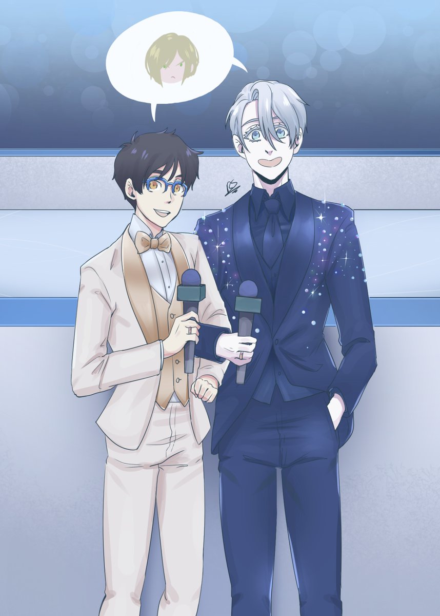 [Lvl 30 Patreon reward] Yuuri and Viktor as sports reporters 🎥🎤, for <a href="/Fawn_Eyed_Girl/">Fawnie 💖🩰💋mostly IA</a> 💖
#yoi #yurionice #victuuri #viktuuri