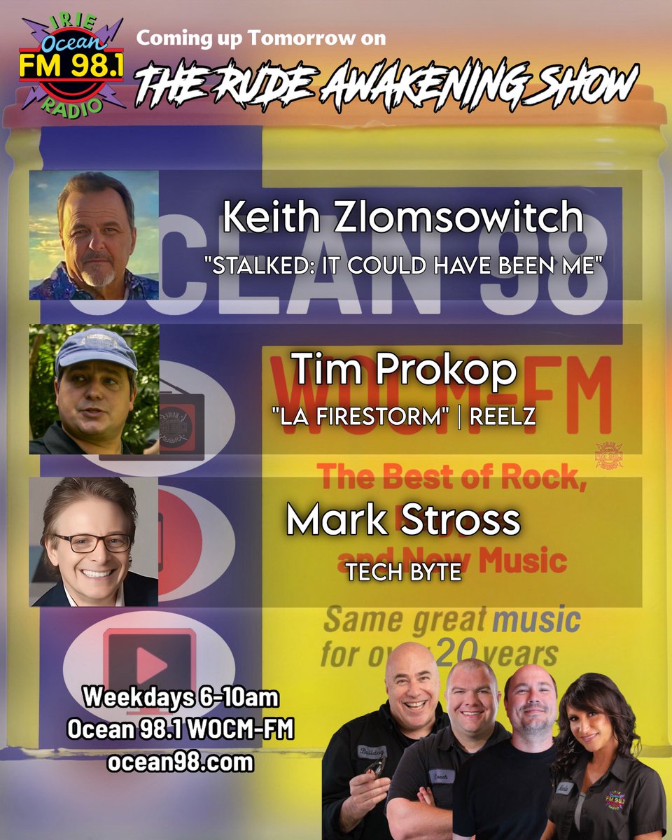 Coming up tomorrow morning! ocean98.com #ocean98 #ocmd #bulldogsrudeawakeningshow #voiceofthecommunity #thankyouforlistening