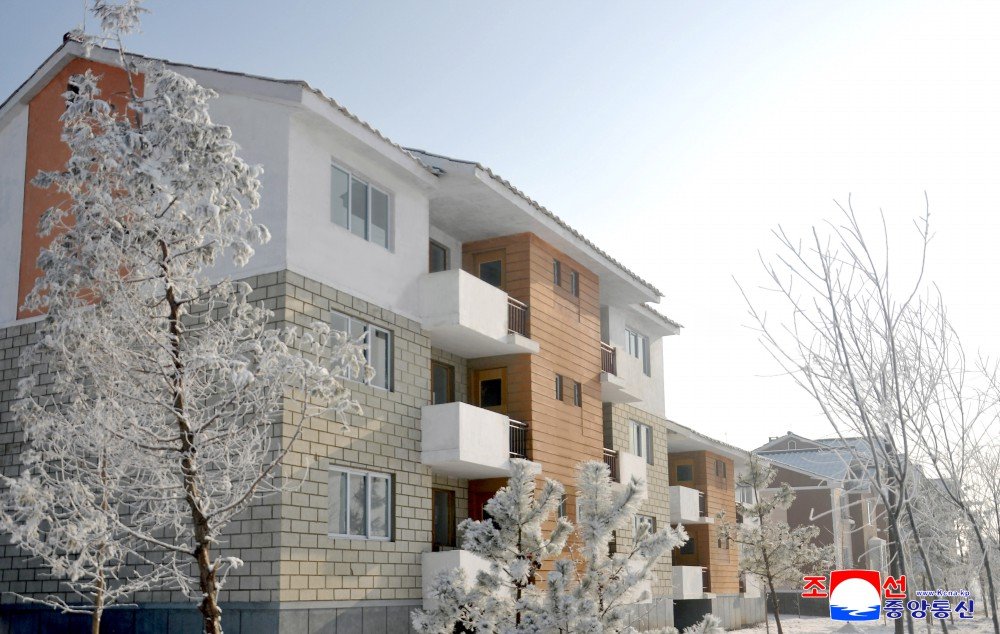 Pictured: New rural homes in North and South Hwanghae Province, unveiled today by North Korean media