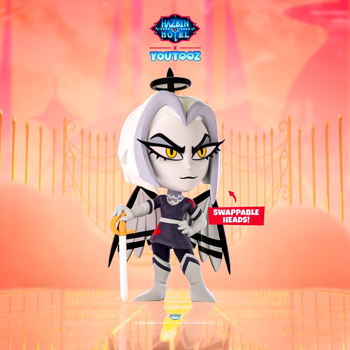 youtooz's tweet photo. angels don’t make mistakes, i know that 👼

the all new #hazbinhotel x youtooz vinyl figure collection drops feb 6th at 3pm est 🪽 available 4 weeks only https://t.co/L96bJz1I0c