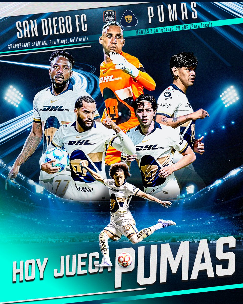 ¡HOY ES MARTES Y JUEGAN LOS PUMAS! 🐾

Nos vemos esta noche San Diego 💪🏻⚽️🔥 20:00 horas tiempo local

🇲🇽 22:00 horas CDMX ⌚️

#UnidosPorLaHistoria