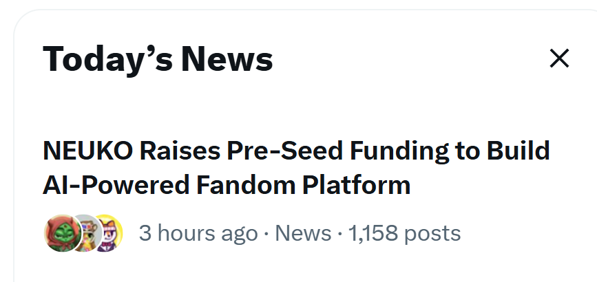 Guess who is in the top of the news highlight

Yes, <a href="/neukoai/">NEUKO</a>, I'm looking at you 👁️