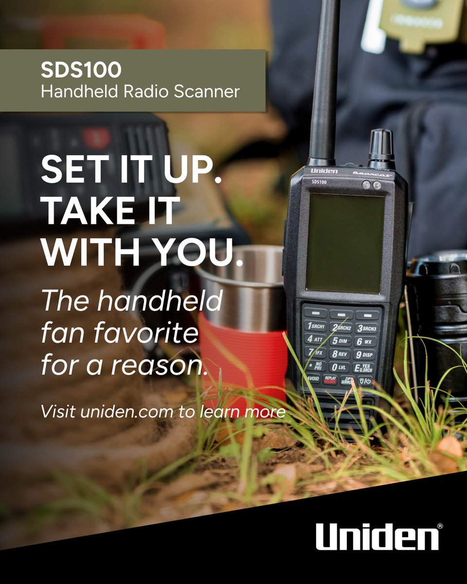 Why is the SDS100 a fan favorite? 
Portable design. Proven performance. Clear digital reception where it counts.

Learn more: uniden.com

#Uniden #Scanning
