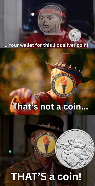 MoneyMetals's tweet image. That's not a coin...

THAT'S a coin!

#silver #silvercoins #coincollecting #Australia #PerthMint #Koala #kilo #meme #crocodiledundee #preciousmetals