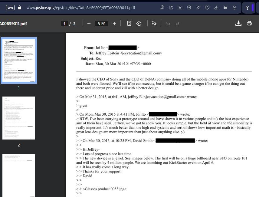 MadamSavvy's tweet photo. This must be the same Joi Ito from this document, where she happily emails Epstein about CEOs of Sony and DeNA. She had access to them, possibly influencing products...

...but she pushes DEI. 

With Epstein's help and support, is this how DEI further spread into japanese companies? Not as an "organic" and "totally legit" thing, but at the hands of Epstein and his circle? 

Obviously not relating to all of it, but epstein was a business guy and smart, so pushing companies to further adopt DEI as an investor is something he'd want, and the people around him. 

This is only 1 email of epstein's, a non important one. What on earth are we going to find in others?