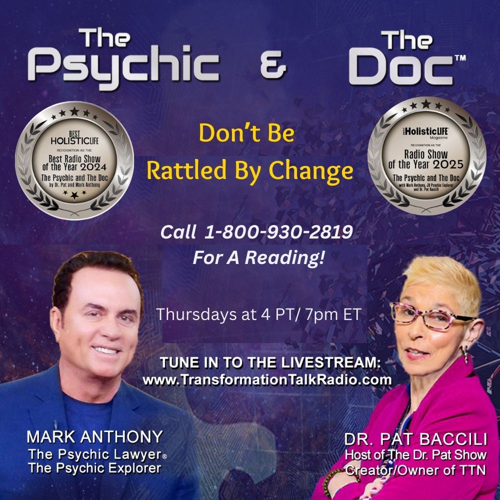 TheDrPatShow's tweet image. LIVE SHOW! Call 1-800-930-2819 for a Reading with Mark &amp;amp; Dr. Pat Thursdays at 4pm PT/ 7pm ET ow.ly/lVIF50Y441h #MarkAnthony #DrPat #psychicmedium #paranormal #readings #intuitive #psychology #spirituality