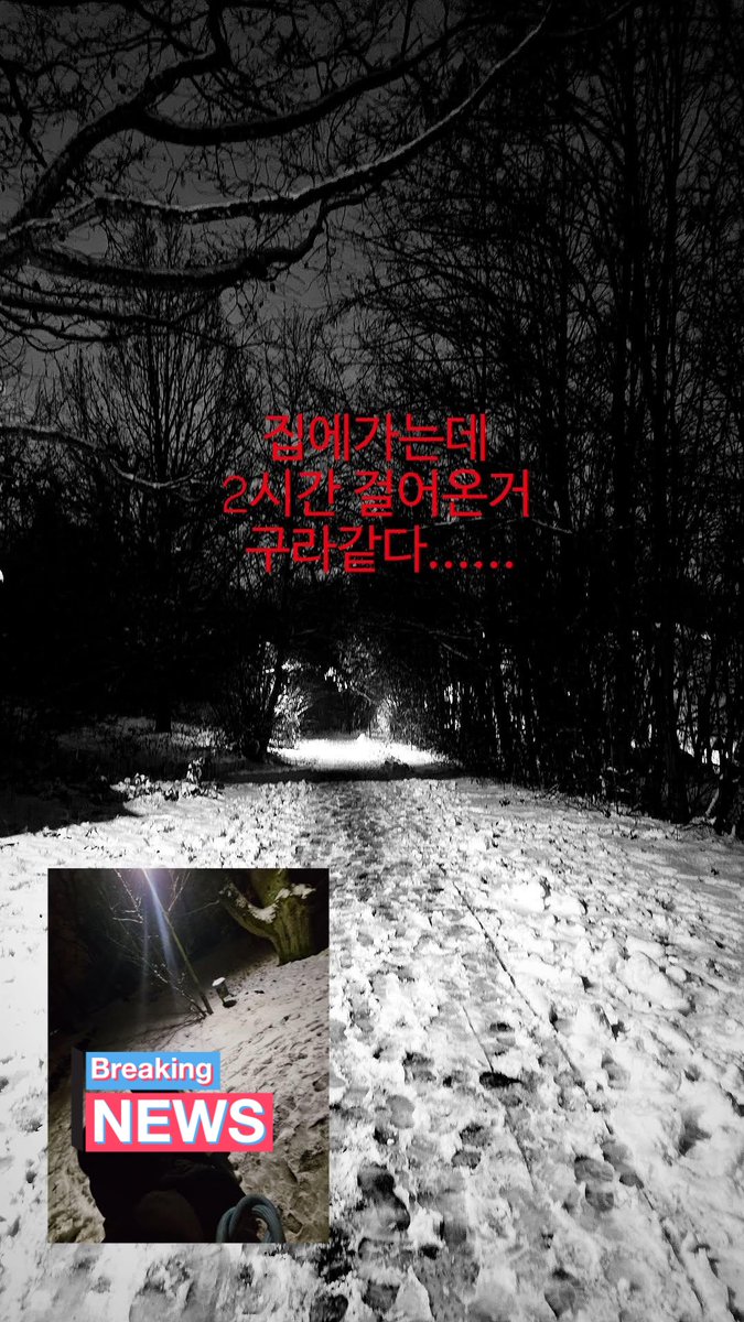 이나라는 정말 미쳤다.
집에눈길을 뚫고 2시간을걸어옴
1시간은 버정에서 왓다갔다하긴했즈믄....
버스가 안오는데 아무데도 공지를 안올림;;;;;
ㅠㅠㅠㅠㅠ제설도 안하고..ㅠㅠ