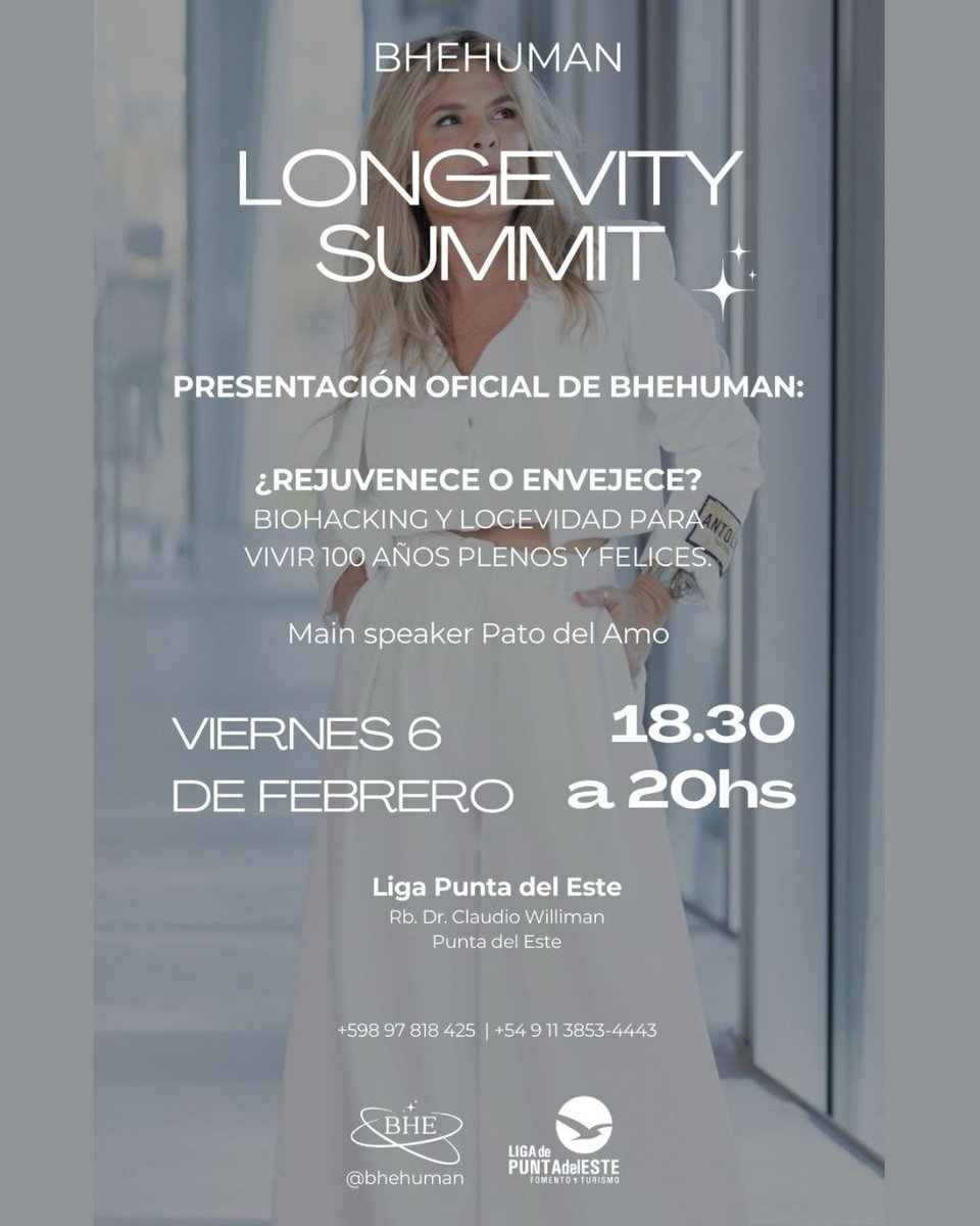 INVITACIÓN | Conferencia de prensa y encuentro abierto a la comunidad

La #LigaPunta y Bhehuman invitan a la conferencia de prensa y presentación abierta al público donde se darán a conocer más detalles del Longevity Summit.

🗓 Viernes 6 de febrero
🕕 18:30 a 20:00 hs