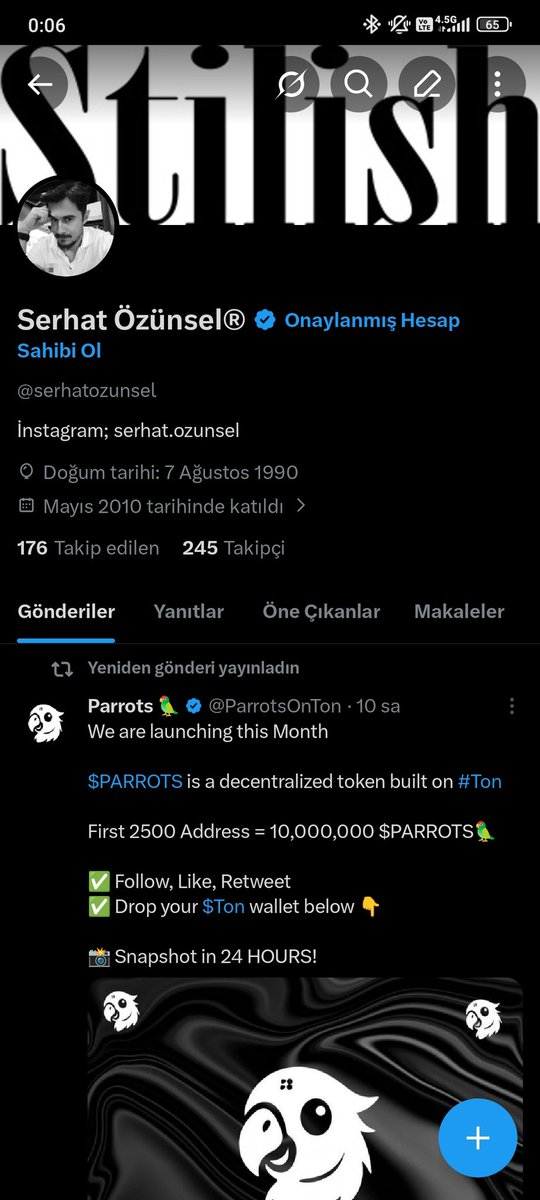serhatozunsel's tweet photo. @ParrotsOnTon https://t.co/QgyteB5BFl