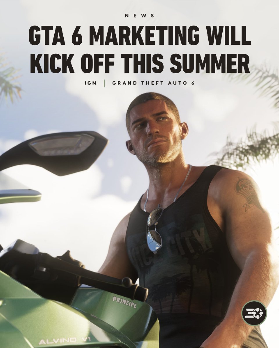 IGN's tweet image. Grand Theft Auto VI's November 19, 2026 release date is drawing nearer, and Take-Two Interactive is so confident that this time its real, it's announced that the game's marketing beats will begin this summer. bit.ly/3ZgIlbp