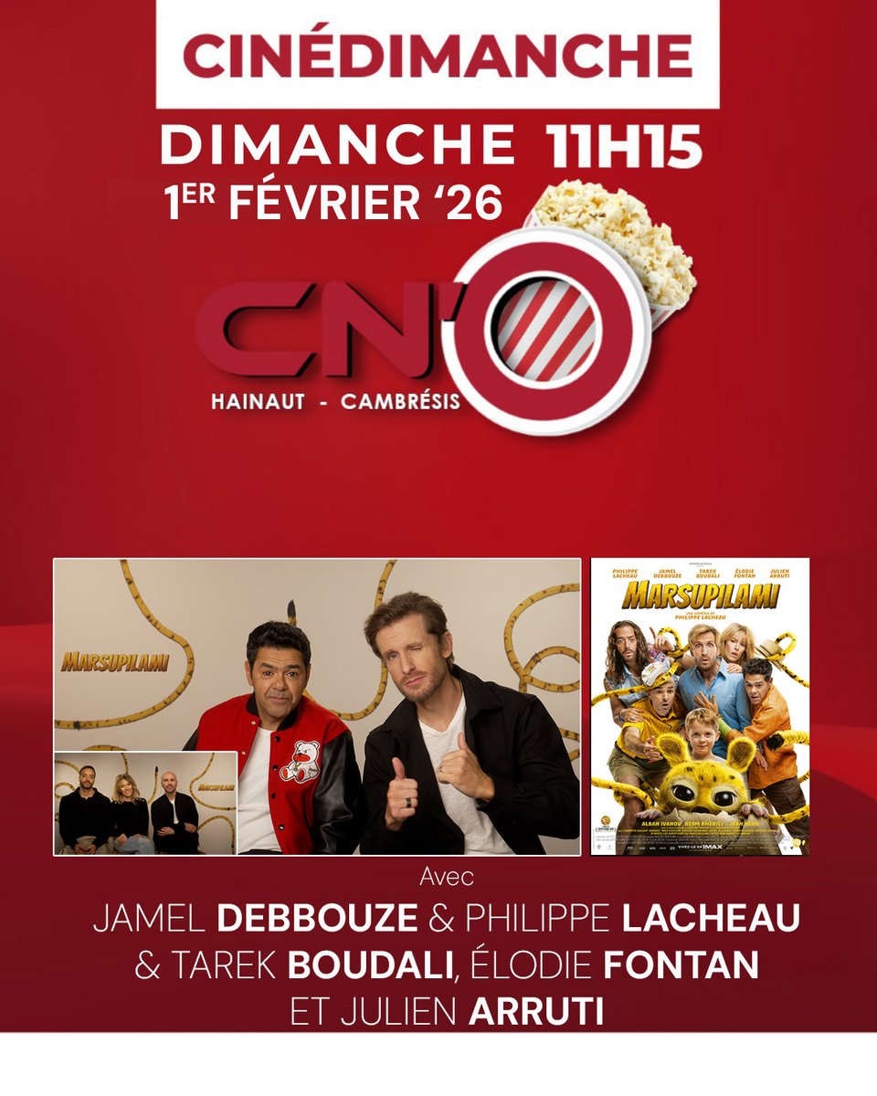 PODCAST DISPONIBLE
cno-radio.fr/podcast-cno-11…
CINÉDIMANCHE : La bande à Fifi et Jamel Debbouze pour le très attendu Marsupilami
L'équipe au complet accompagnée de Jamel Debbouze évoquent leur tout nouveau film, une comédie familiale avec l'humour qui les caractérise : Marsupilami.